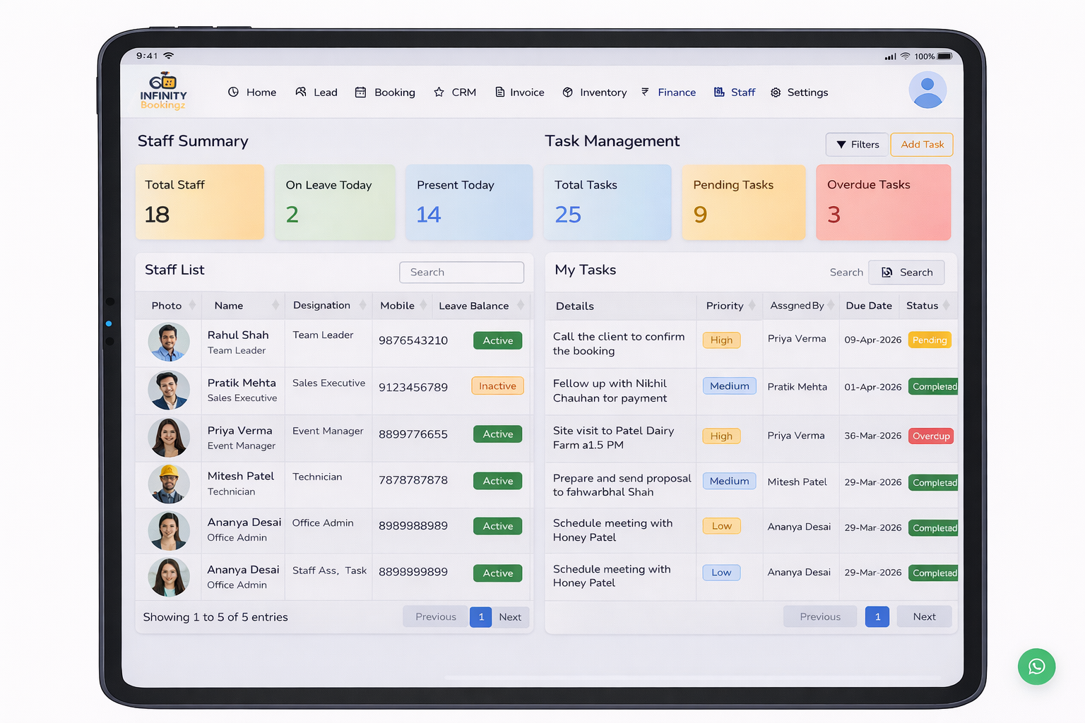 Staff Task Management